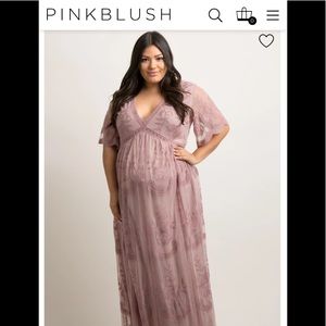 Pinkblush Mauve Lace Maxi Dress